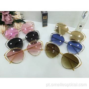 New Oval Full Frame Sunglasses Para Mulheres